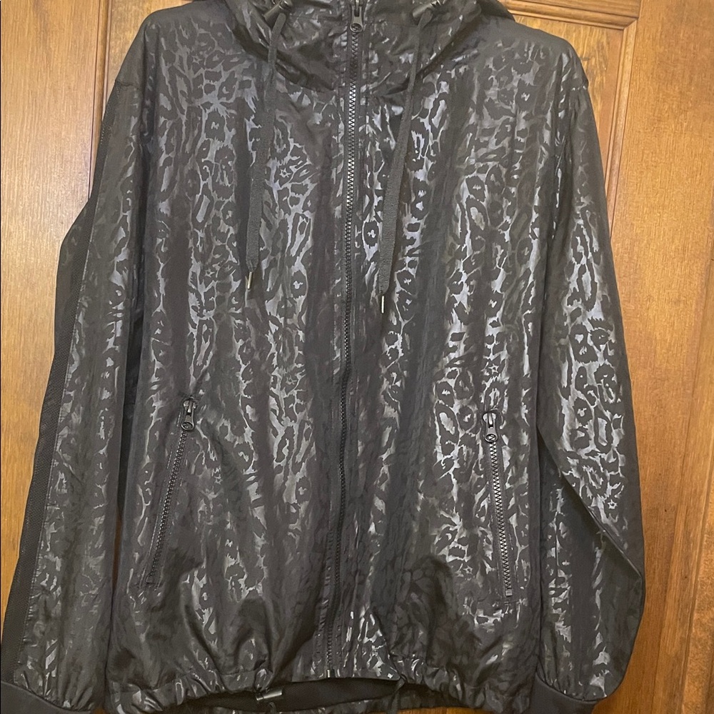 Zyia Black Reflective Leopard Print Zip up Jacket